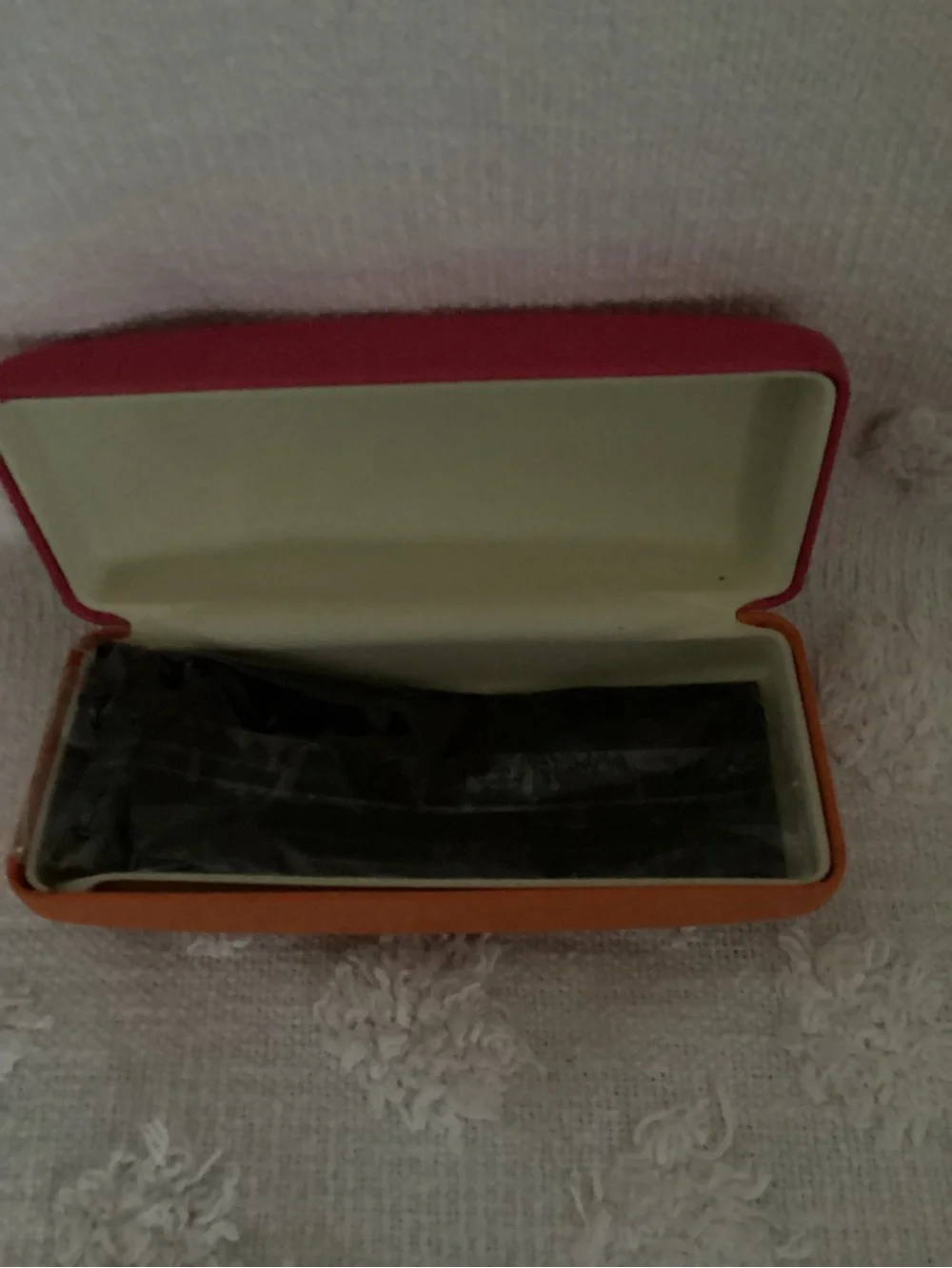 *KATE SPADE Pink & Orange EYES Clam SHELL Sunglass HARD CASE Eye Glass Case*